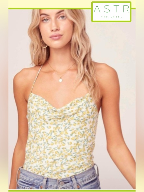 Astr Tops - NWT ASTR The Label Cowl Neck
Tank Top Lemon Drop Print Sz Medium 🍋Summer🍋